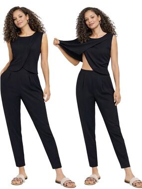 Sleeveless Black Nursing-Friendly Jumpsuit MADRI size M NWT